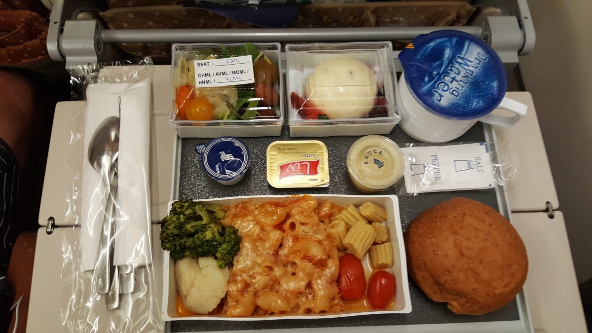 Singapore Airlines Lacto-Ovo vegetarian meal.