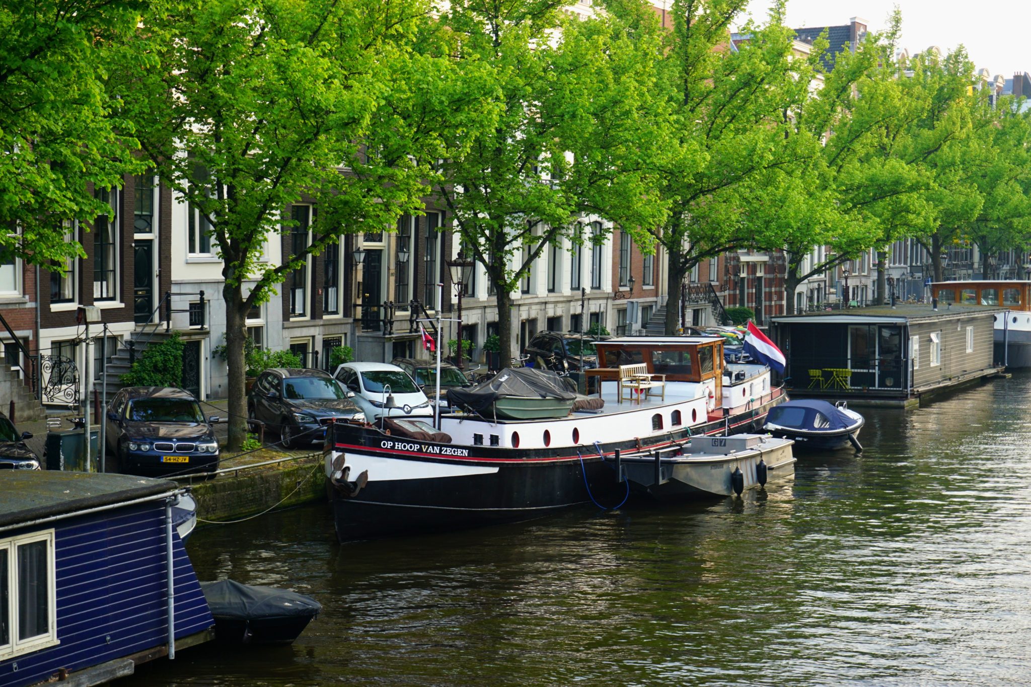 The canals of Amsterdam during the months of May.