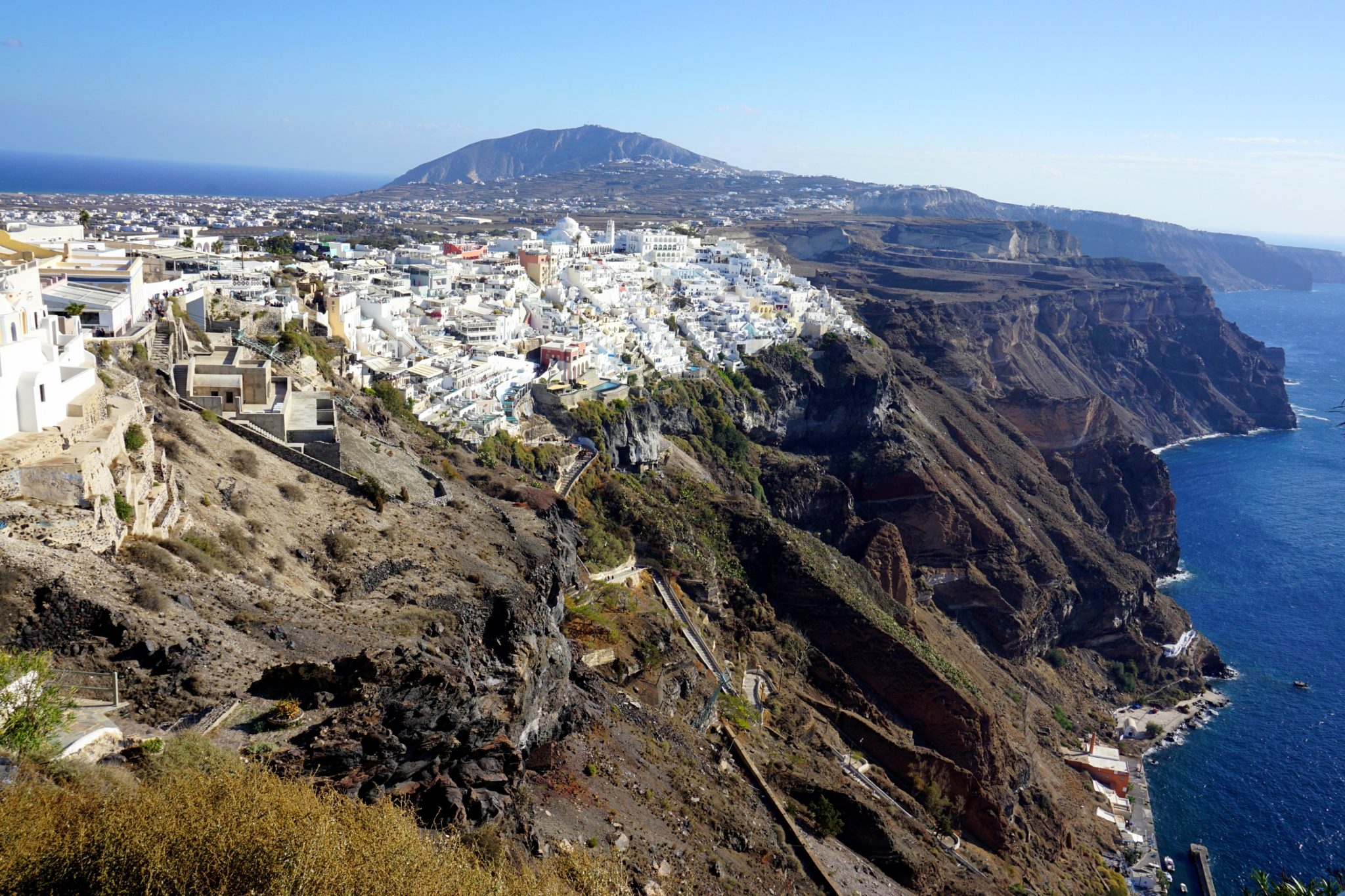 Fira perches on the caldera, the starting point of the hike.