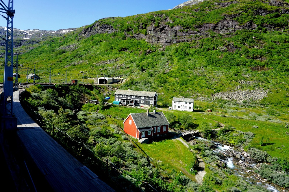 Beautiful Norwegian landscape as seen from the Flamsbana.
