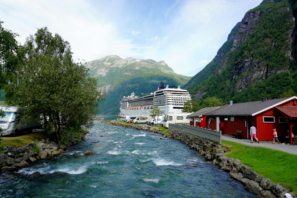 The MSC Poesia in Geiranger.