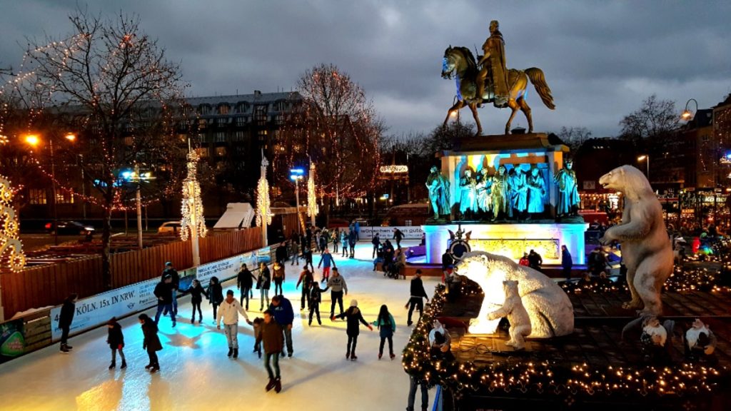 The ice rink at one of the Cologne Christmas markets.